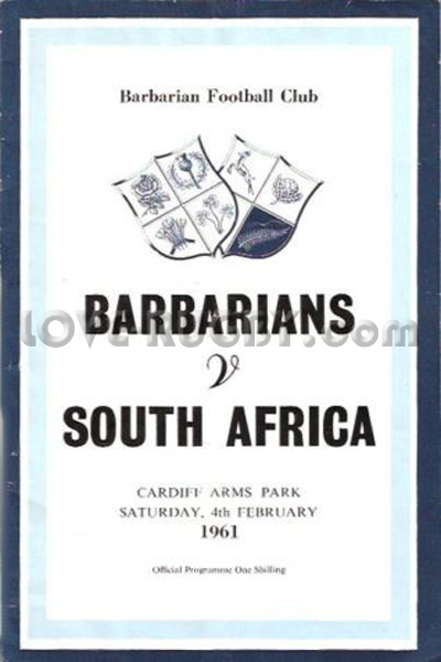 Barbarians South Africa 1961 memorabilia